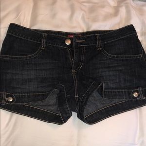 dark wash denim shorts